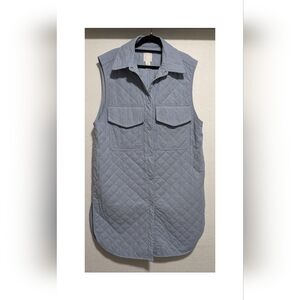 H&M women's light blue quilted vest size S